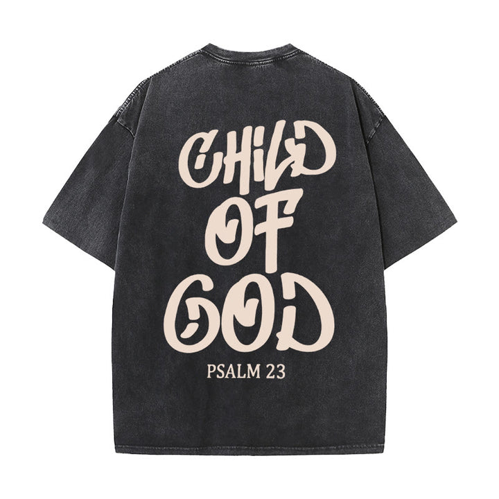 Christianartworkshop Maglietta unisex lavata Chic Spiritual Child of God Salmo 23 - Nero - 5XL - image 2