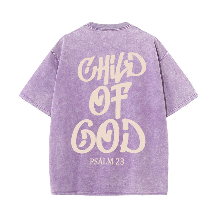 Christianartworkshop Maglietta unisex lavata Chic Spiritual Child of God Salmo 23 - Viola - 5XL - image 11