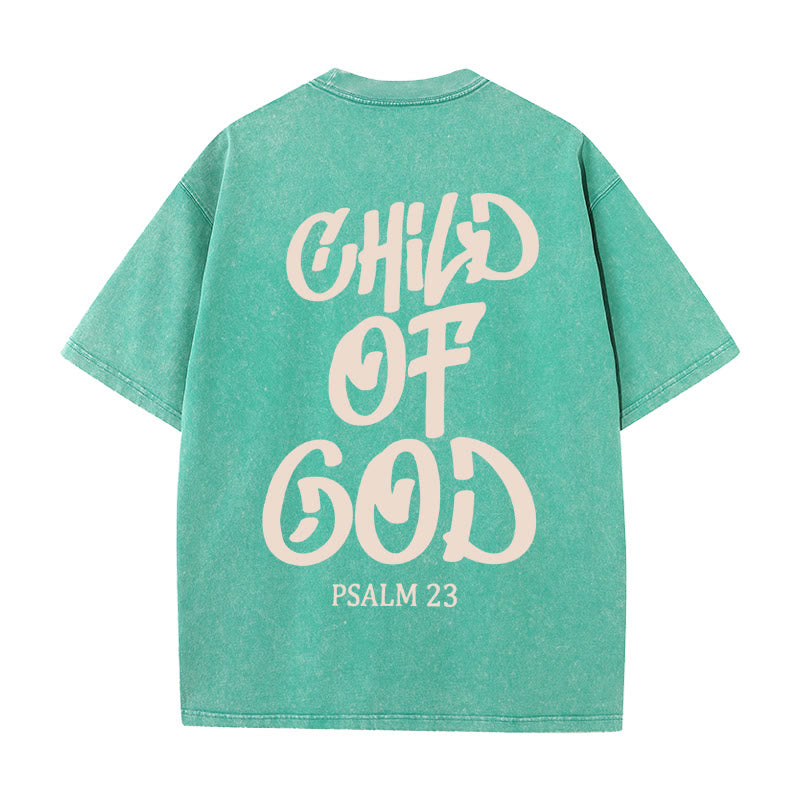 Christianartworkshop Maglietta unisex lavata Chic Spiritual Child of God Salmo 23 - Verde - 5XL - image 17