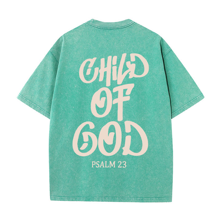 Christianartworkshop Maglietta unisex lavata Chic Spiritual Child of God Salmo 23 - Verde - 5XL - image 17