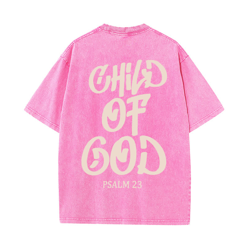 Christianartworkshop Maglietta unisex lavata Chic Spiritual Child of God Salmo 23 - Rosa - 5XL - image 19