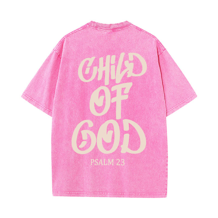 Christianartworkshop Maglietta unisex lavata Chic Spiritual Child of God Salmo 23 - Rosa - 5XL - image 19