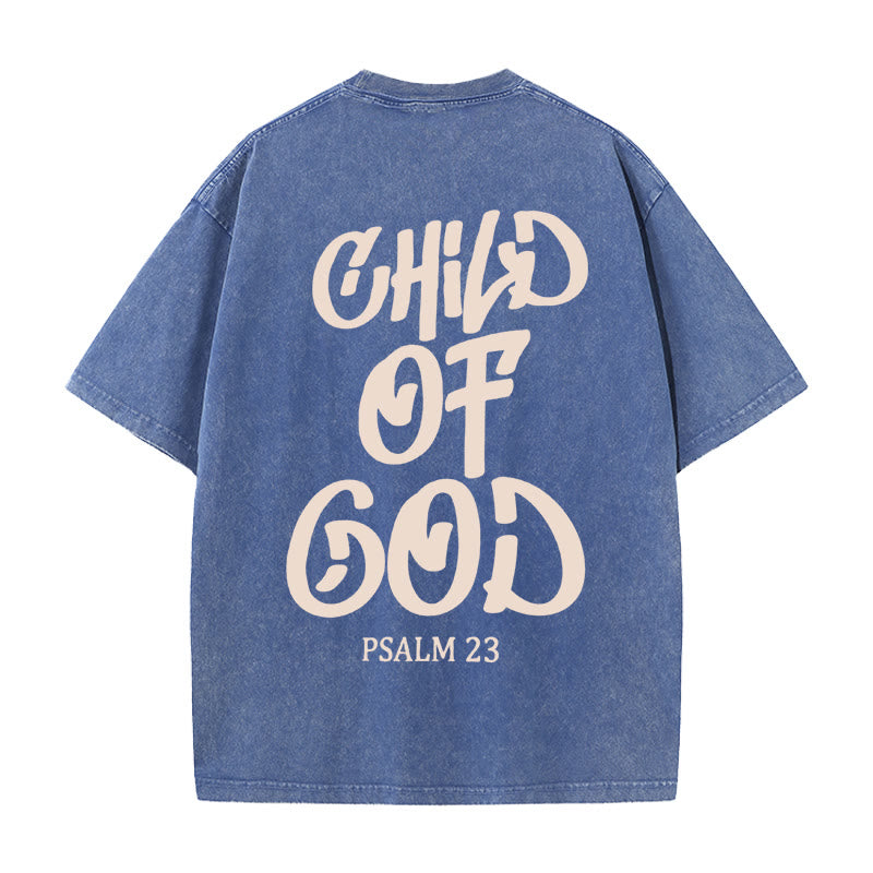 Christianartworkshop Maglietta unisex lavata Chic Spiritual Child of God Salmo 23 - Blu - 5XL - image 9