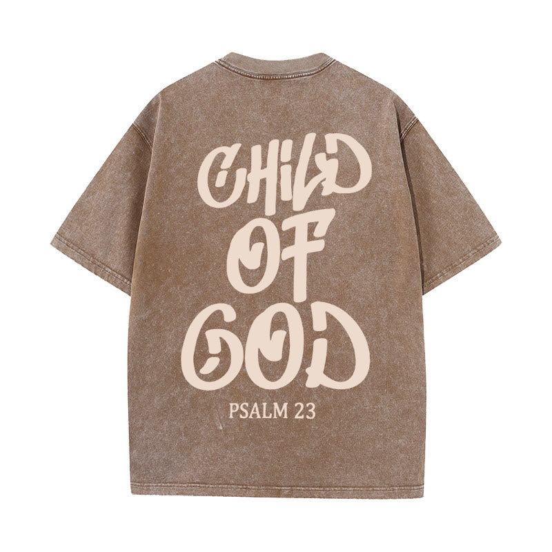 Christianartworkshop Maglietta unisex lavata Chic Spiritual Child of God Salmo 23 - Caffè - 5XL - image 15
