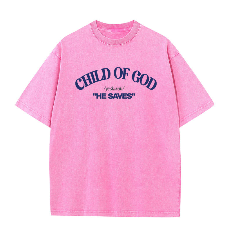 Christianartworkshop Classic Style He Save Child of God T-shirt unisex lavata - Rosa - 5XL - image 11