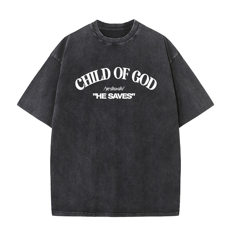 Christianartworkshop Classic Style He Save Child of God T-shirt unisex lavata - Nero - 5XL - image 0
