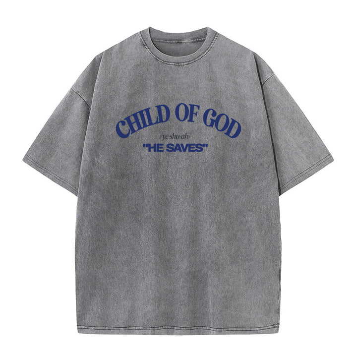 Christianartworkshop Classic Style He Save Child of God T-shirt unisex lavata - Grigio - 5XL - image 5