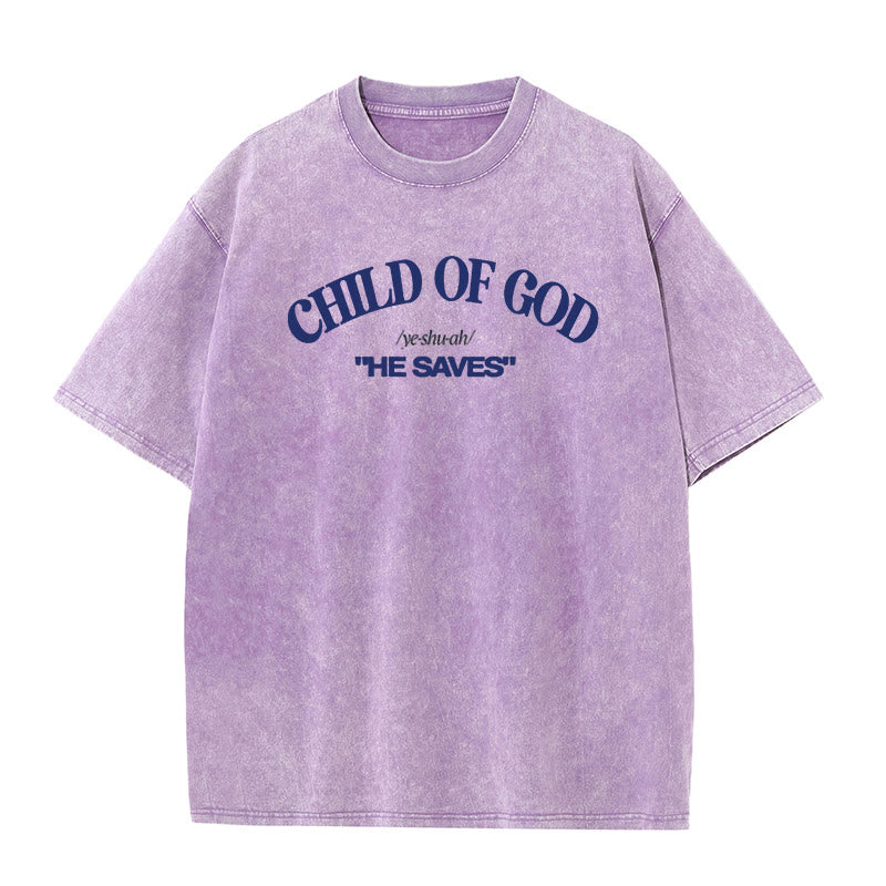 Christianartworkshop Classic Style He Save Child of God T-shirt unisex lavata - Viola - 5XL - image 7