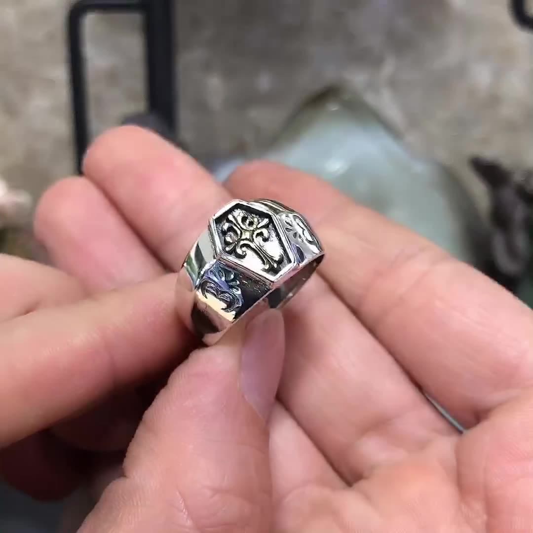 Christianartworkshop Anello religioso con distintivo di benedizione della Vergine Maria in argento sterling 925 in stile retrò - image 8