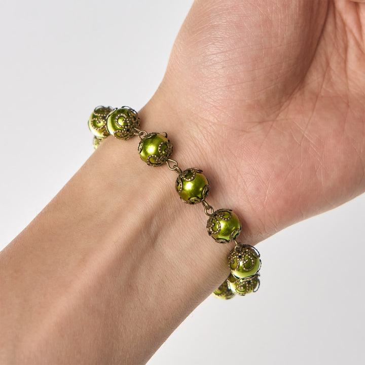 Perline verdigris opache Christianartworkshop con medaglia di San Benedetto in bronzo e bracciale con crocifisso: trova la pace nella sottile sacralità - image 8