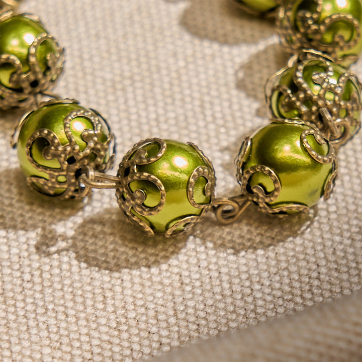 Perline verdigris opache Christianartworkshop con medaglia di San Benedetto in bronzo e bracciale con crocifisso: trova la pace nella sottile sacralità - image 5