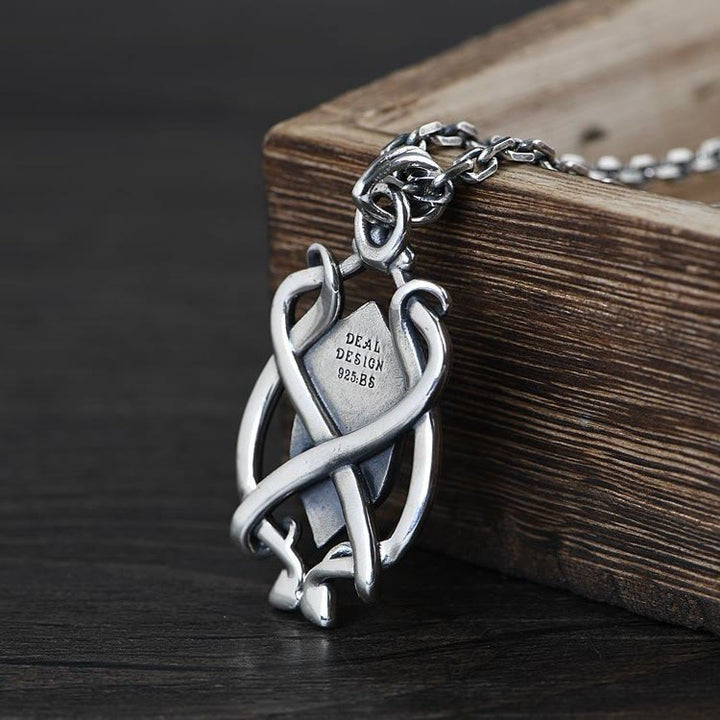 Christianartworkshop Collana con ciondolo a forma di croce in argento sterling 925 con stemma sacro e nucleo dorato: Scudo della grazia - image 4