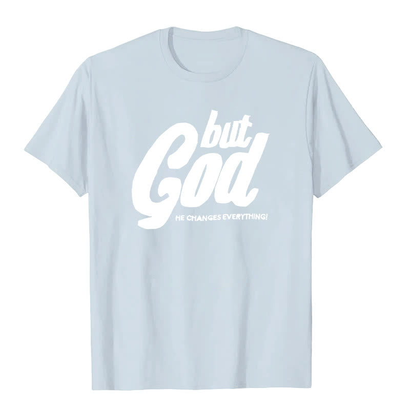 Maglietta a maniche corte premium "But God" Christianartworkshop - Blu - 2XL - image 0