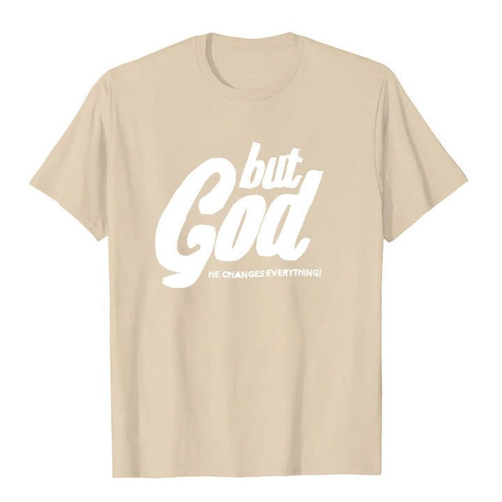 Maglietta a maniche corte premium "But God" Christianartworkshop - Beige - 2XL - image 8