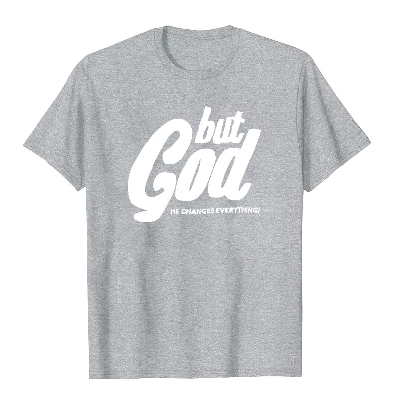 Maglietta a maniche corte premium "But God" Christianartworkshop - Grigio - 2XL - image 3
