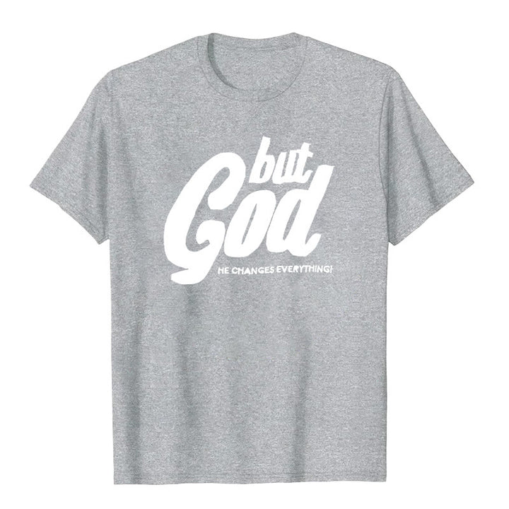 Maglietta a maniche corte premium "But God" Christianartworkshop - Grigio - 2XL - image 3