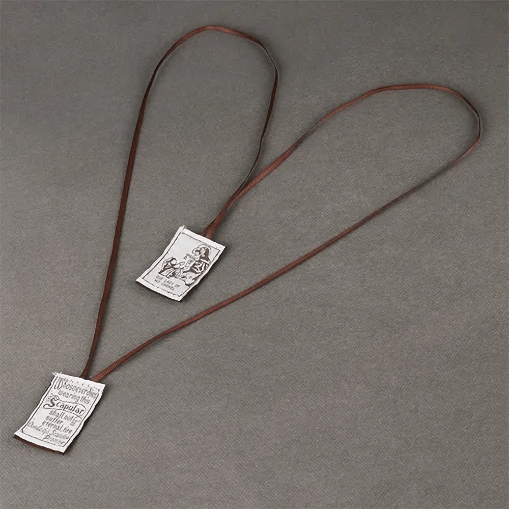 Christianartworkshop Scapolare cattolico in bianco e nero di Nostra Signora del Monte Carmelo e Cuore di Gesù di Jacred - image 6