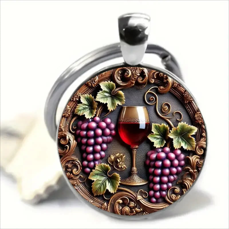 Christianartworkshop Portachiavi artistico con vino d'uva e sacramento: Reliquia narrativa della grazia sacramentale - image 3