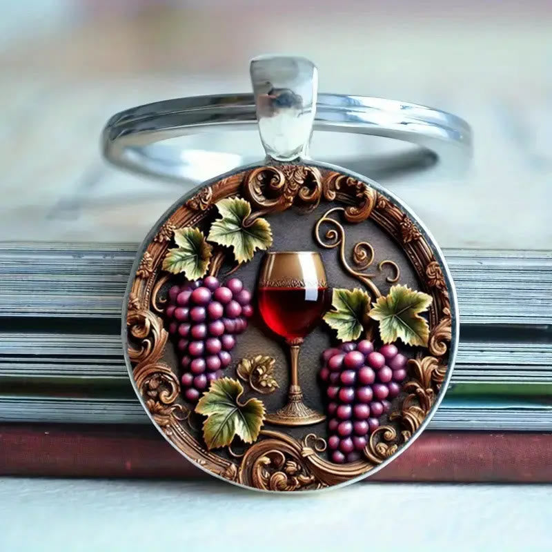 Christianartworkshop Portachiavi artistico con vino d'uva e sacramento: Reliquia narrativa della grazia sacramentale - image 1