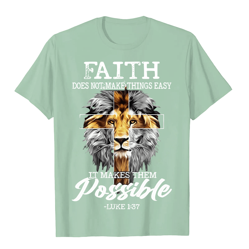 Christianartworkshop Maglietta unisex con grafica a forma di croce e leone con fede religiosa - Verde chiaro - 2XL - image 8