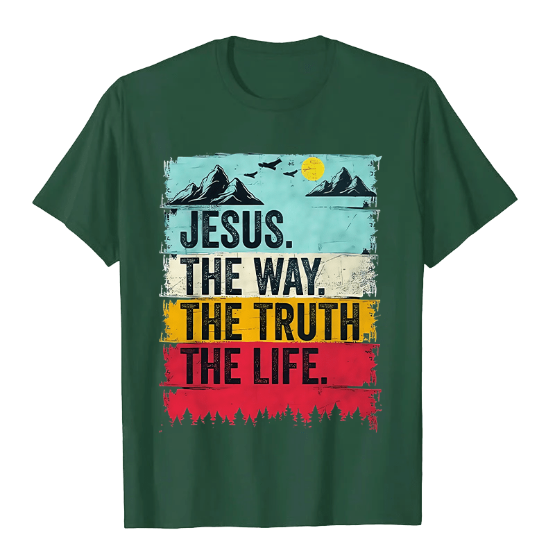 Christianartworkshop Gesù La Via La Verità La Vita T-shirt unisex - Verde scuro - 2XL - image 1