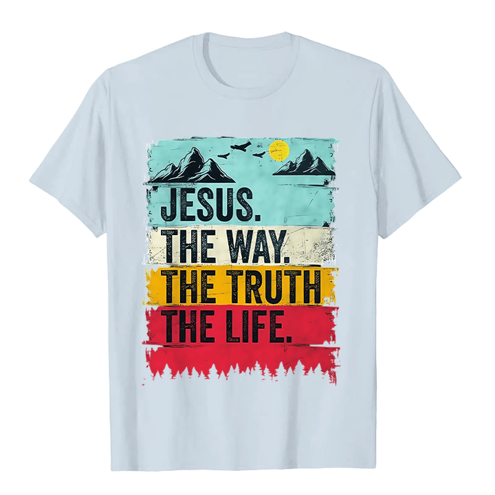 Christianartworkshop Gesù La Via La Verità La Vita T-shirt unisex - Azzurro chiaro - 2XL - image 7