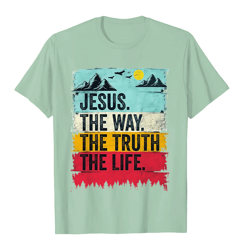 Christianartworkshop Gesù La Via La Verità La Vita T-shirt unisex - Verde chiaro - 2XL - image 6