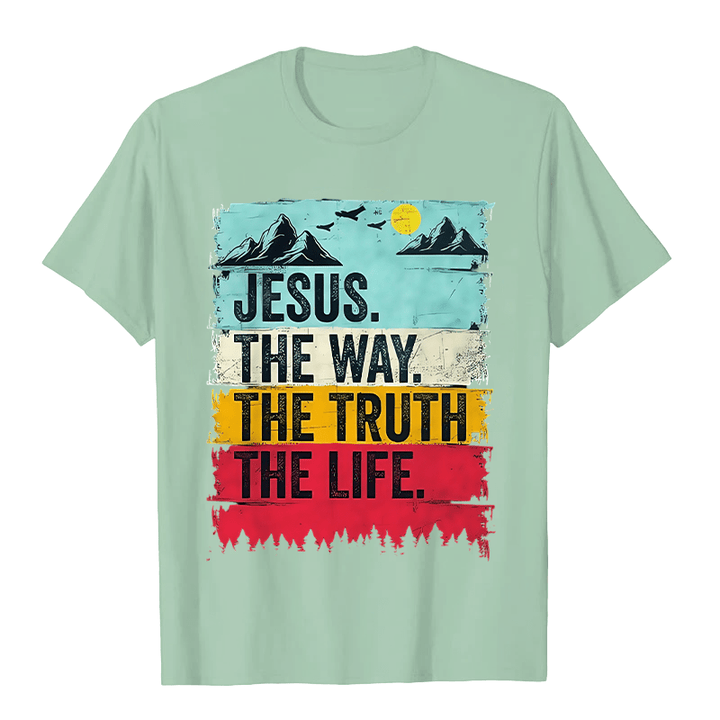 Christianartworkshop Gesù La Via La Verità La Vita T-shirt unisex - Verde chiaro - 2XL - image 6