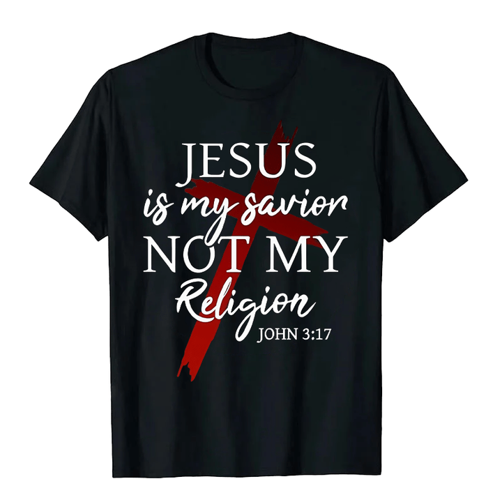 Christianartworkshop Gesù è il mio Salvatore, non la mia religione, Dio, fede, croce, maglietta unisex - Nero - 2XL - image 0