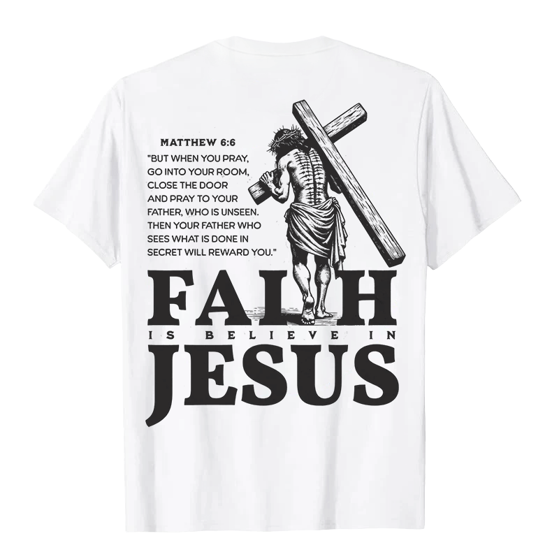 Christianartworkshop La fede è credere in Gesù con Matteo 6:6 T-shirt unisex - image 3