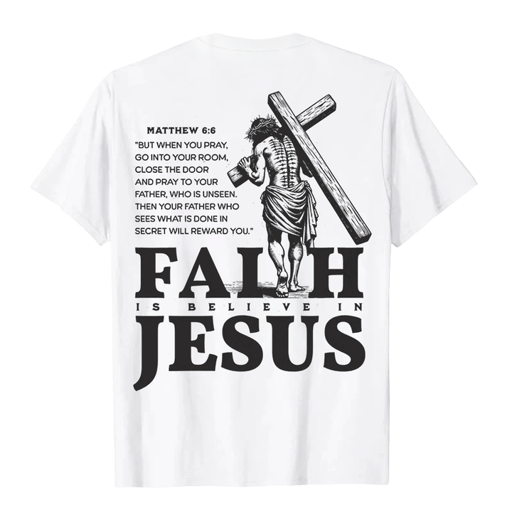 Christianartworkshop La fede è credere in Gesù con Matteo 6:6 T-shirt unisex - image 3