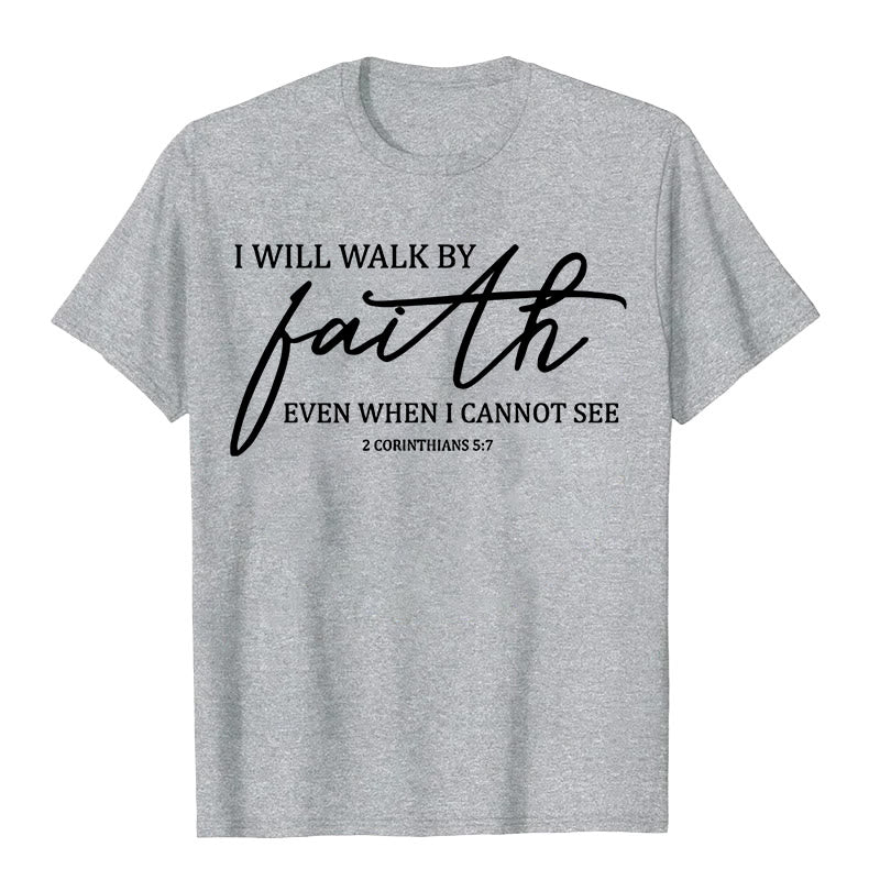 Christianartworkshop Maglietta unisex con citazione biblica "Camminerò per fede" - Grigio - 2XL - image 8