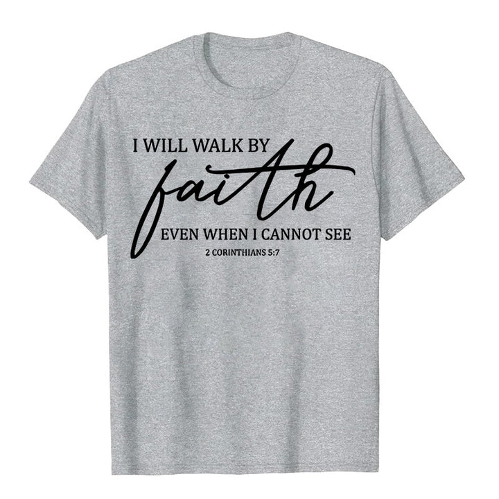 Christianartworkshop Maglietta unisex con citazione biblica "Camminerò per fede" - Grigio - 2XL - image 8