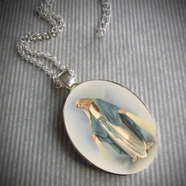 Christianartworkshop Collana con ciondolo e medaglia miracolosa della Vergine Maria benedetta - image 1