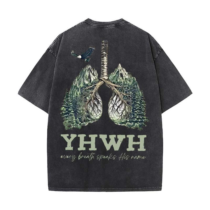 Christianartworkshop Ogni respiro pronuncia il suo nome T-shirt unisex lavata - Nero - 5XL - image 13