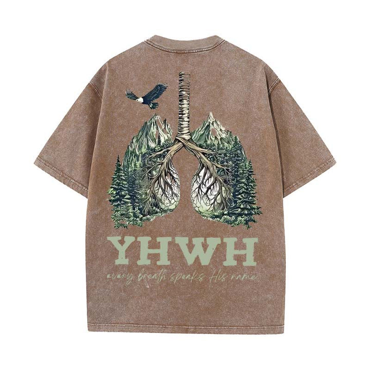 Christianartworkshop Ogni respiro pronuncia il suo nome T-shirt unisex lavata - Caffè - 5XL - image 15