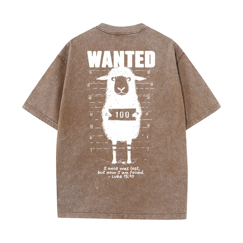 Christianartworkshop Wanted Sheep T-shirt unisex lavata - Caffè - 5XL - image 17