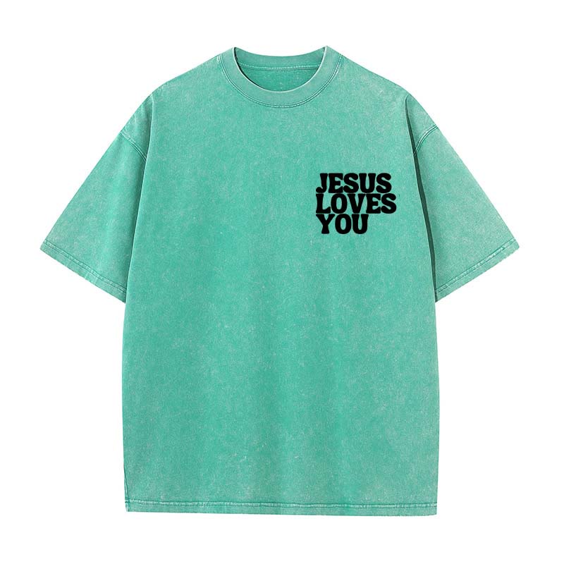 Christianartworkshop Maglietta unisex lavata "Good News Jesus Loves You" - image 12