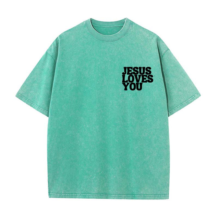 Christianartworkshop Maglietta unisex lavata "Good News Jesus Loves You" - image 12