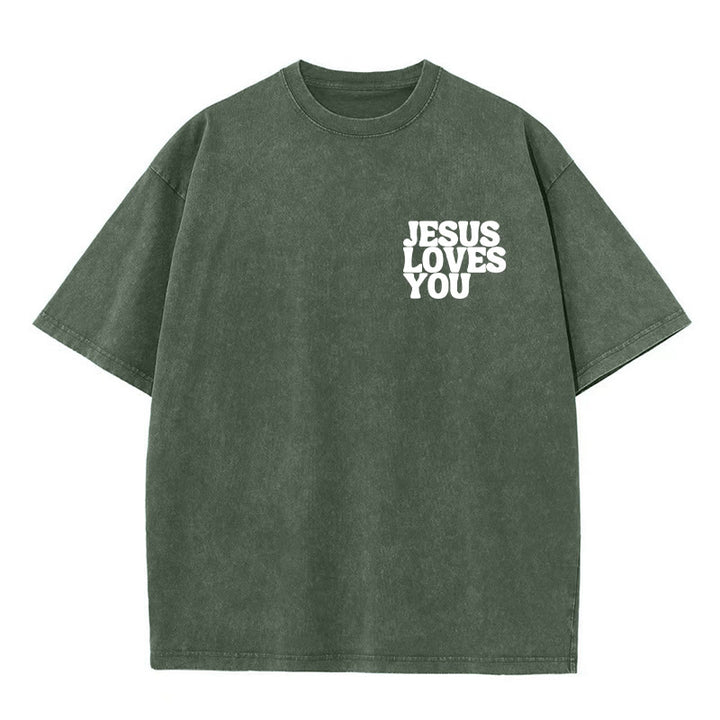 Christianartworkshop Maglietta unisex lavata "Good News Jesus Loves You" - image 14