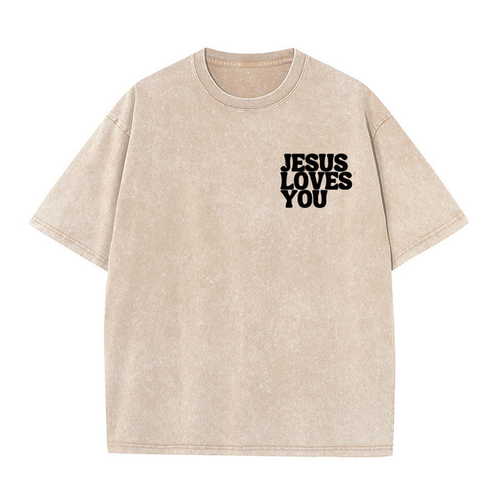 Christianartworkshop Maglietta unisex lavata "Good News Jesus Loves You" - image 18