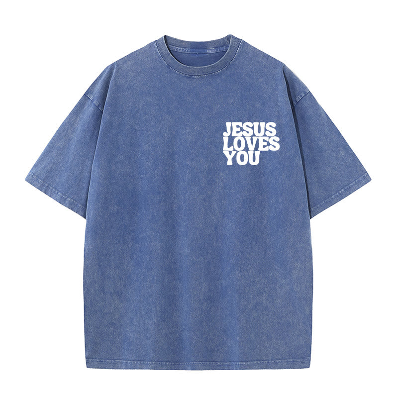 Christianartworkshop Maglietta unisex lavata "Good News Jesus Loves You" - image 8