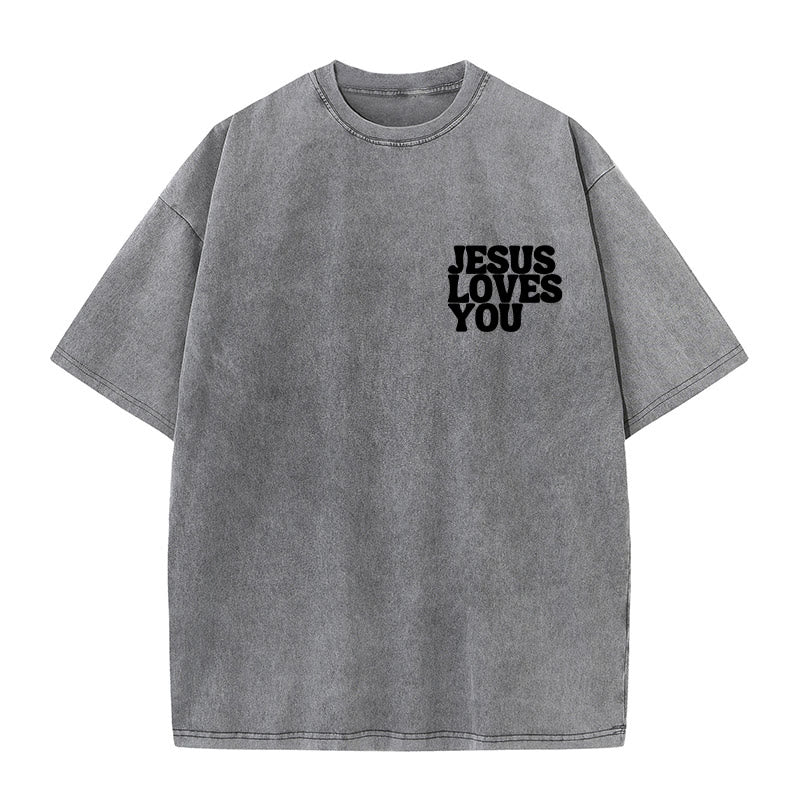 Christianartworkshop Maglietta unisex lavata "Good News Jesus Loves You" - image 16