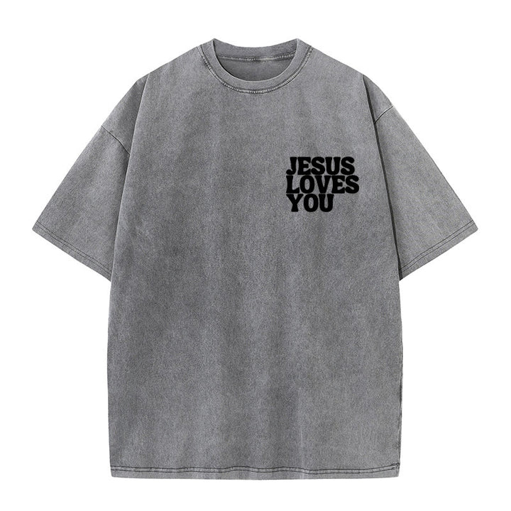 Christianartworkshop Maglietta unisex lavata "Good News Jesus Loves You" - image 16