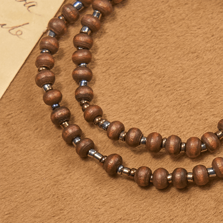 Christianartworkshop Braccialetto classico con perline di legno e croce: emblema senza tempo di fede discreta - image 6