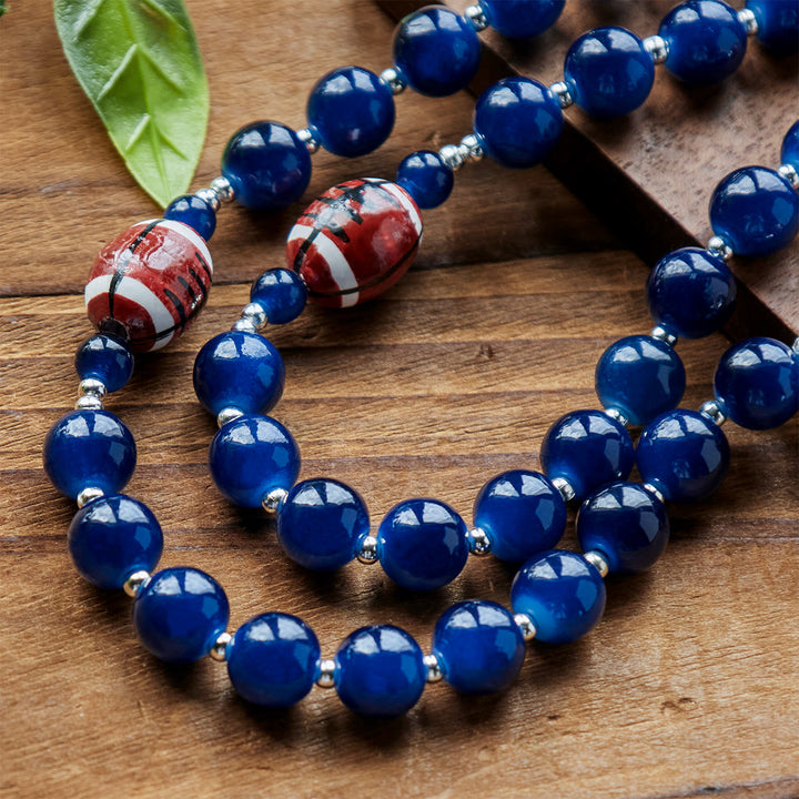 Christianartworkshop Sport Preghiera Calcio Rosario con grani blu scuro con medaglia miracolosa e crocifisso: unisci fede e sport - image 6