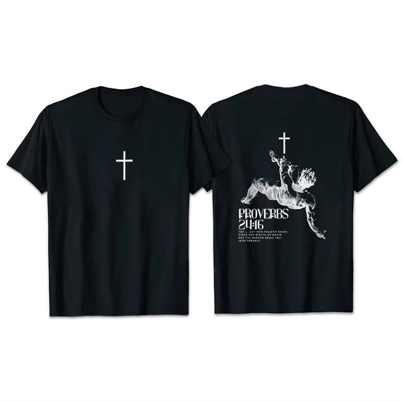 Maglietta cristiana Proverbi 24:16 Christianartworkshop - Nero - 2XL - image 9