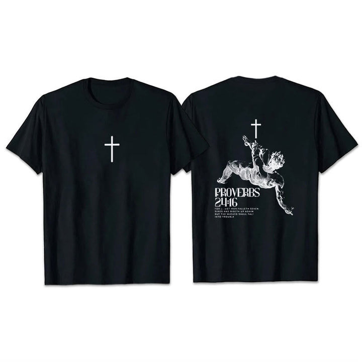 Maglietta cristiana Proverbi 24:16 Christianartworkshop - Nero - 2XL - image 9