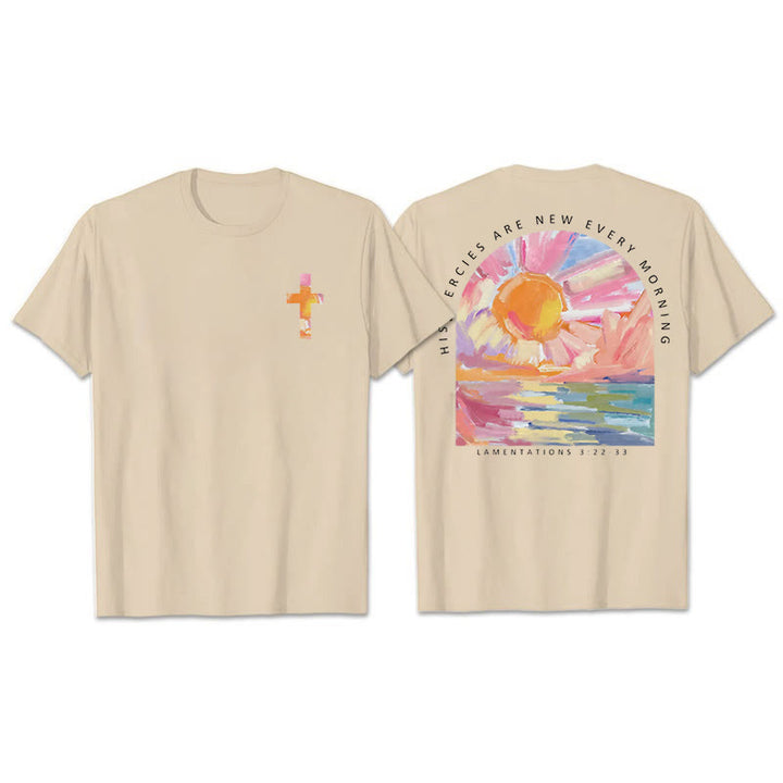 Christianartworkshop Le sue misericordie si rinnovano ogni mattina T-shirt - Beige - 2XL - image 9