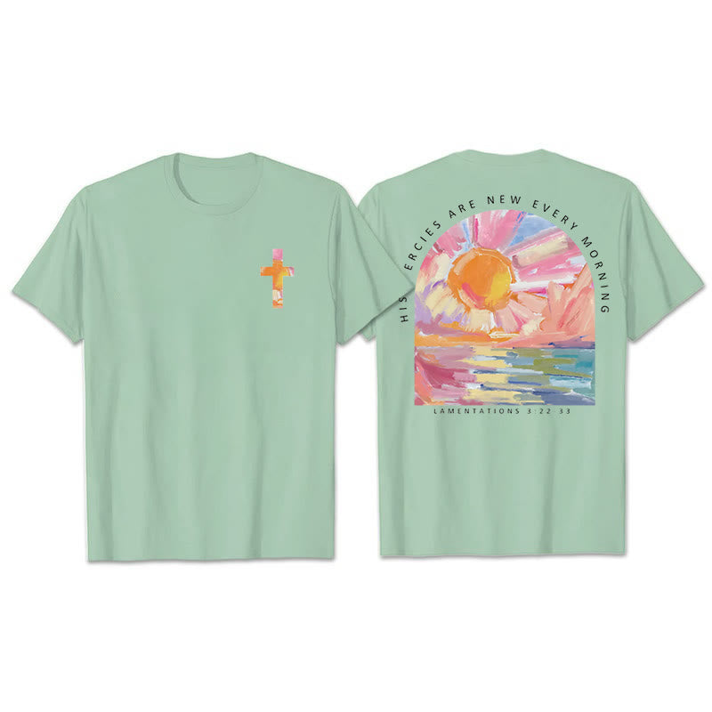 Christianartworkshop Le sue misericordie si rinnovano ogni mattina T-shirt - Verde chiaro - 2XL - image 18